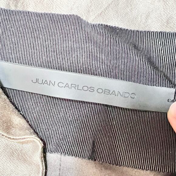 Juan Carlos Obando Hand Dyed Bronze Evening Coat Women 12 Wool Silk Trench - Picture 8 of 14